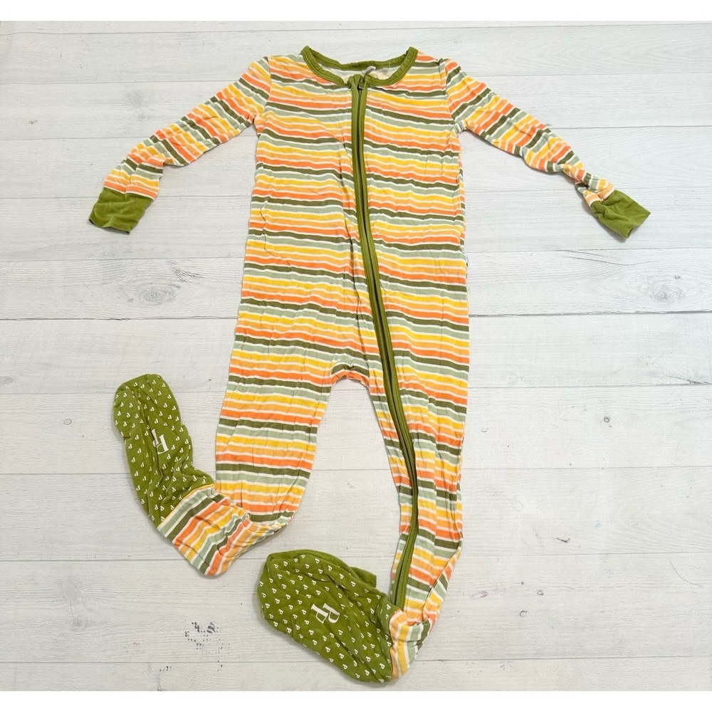 Posh Peanut toddler one piece footed sleeper stripes *PLAY* 3T